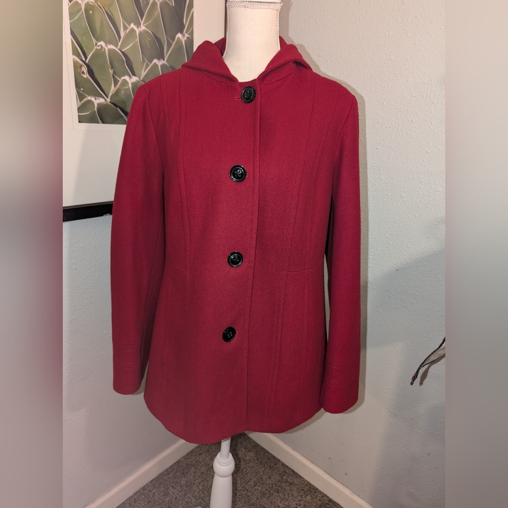 Croft & Barrow Women's Red Pea Coat